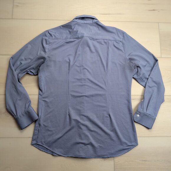 Mizzen + Main Shirt Mens L Tradition Evolved Trim Fit Gingham Check Blue USA - Picture 5 of 11